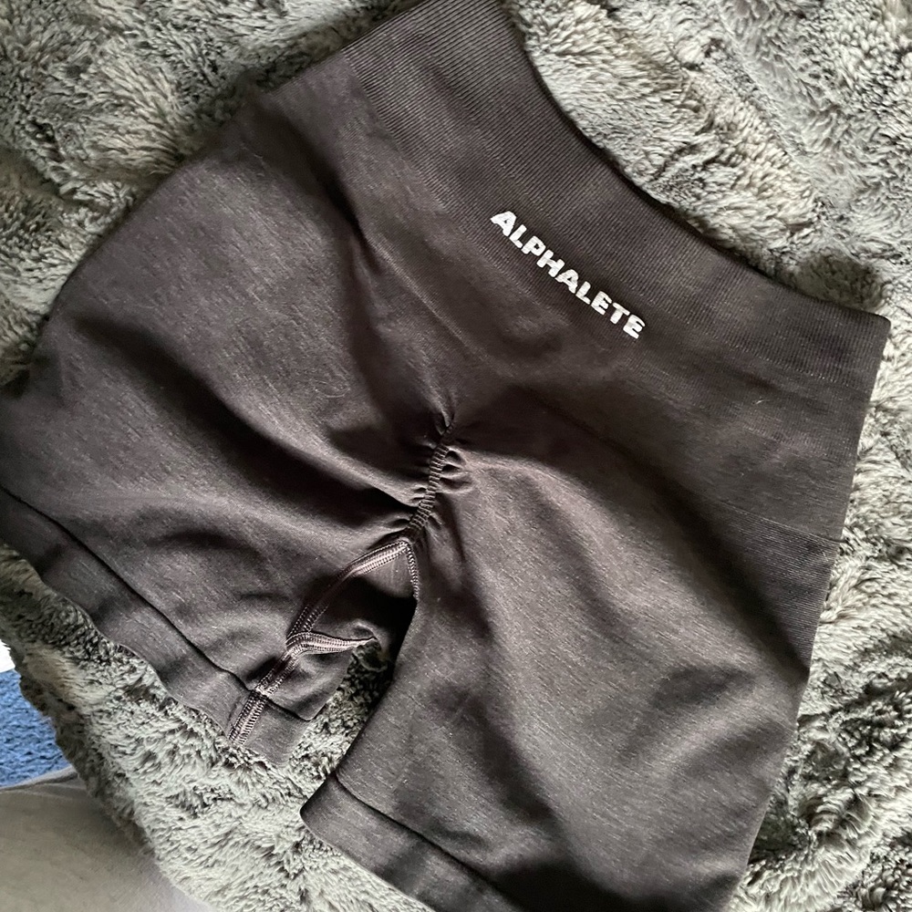 alphalete black marl shorts